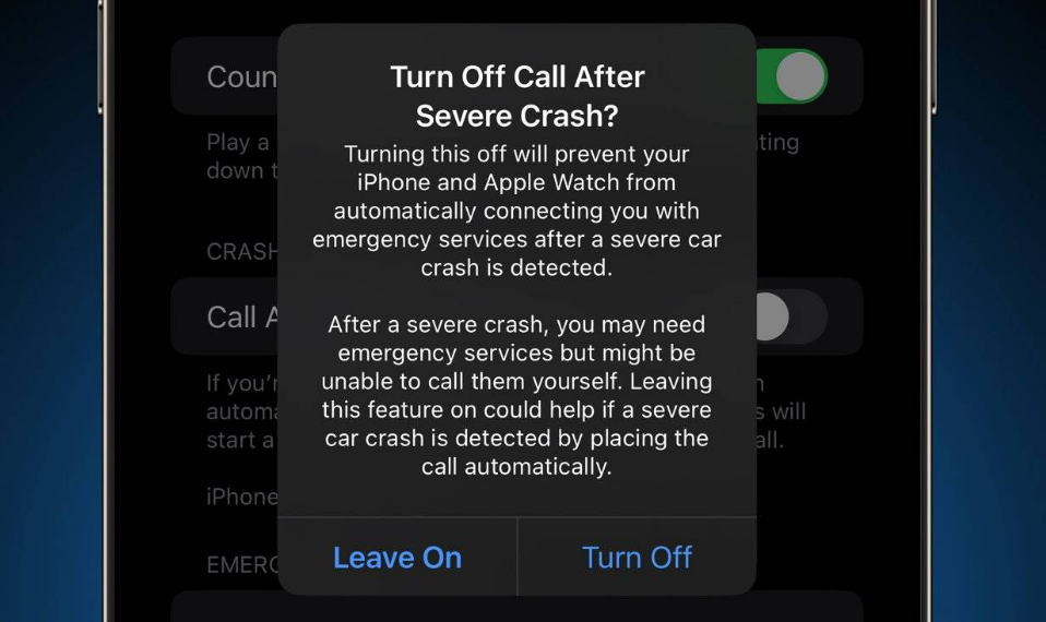 万城镇苹果14维修分享 iPhone 14 和 Apple Watch 上关闭崩溃检测 
